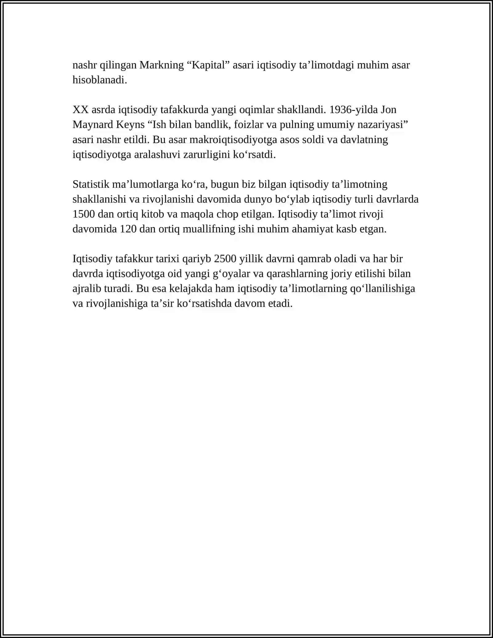 IQTISODIY TAʼLIMOTLAR TARIXI PREDMETI 4