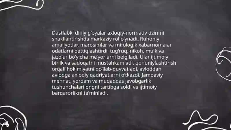 Dastlabki diniy gʻoyalar va jamiyatning ijtimoiy integratsiyasi 4