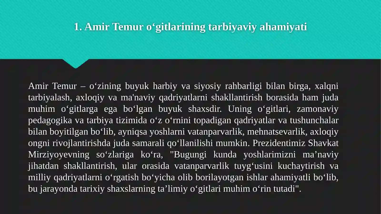 AMIR TEMUROʻGITLARININGTARBIYAVIYAHAMIYATI 4
