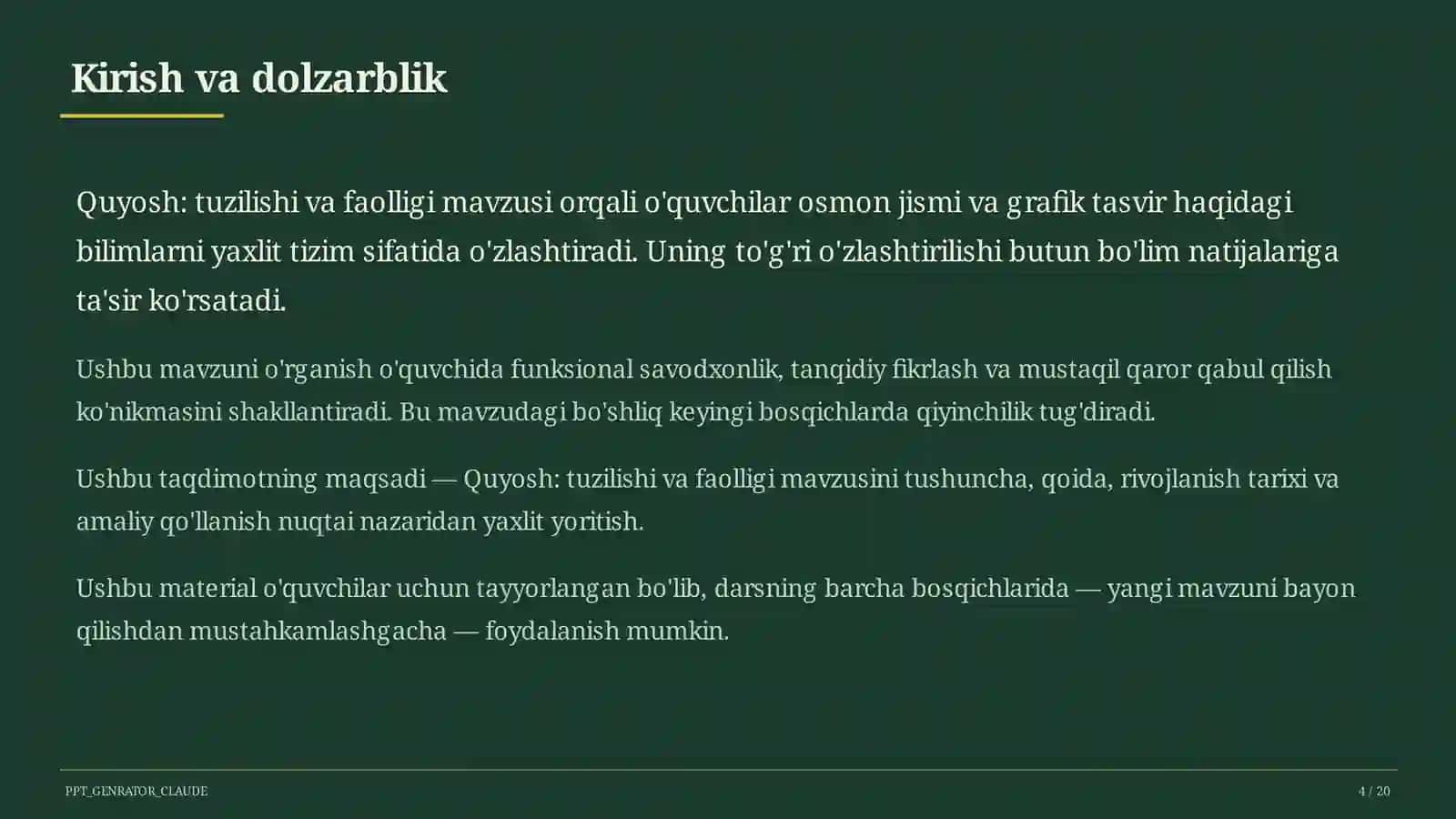 Quyosh: tuzilishi va faolligi (11-sinf) 4