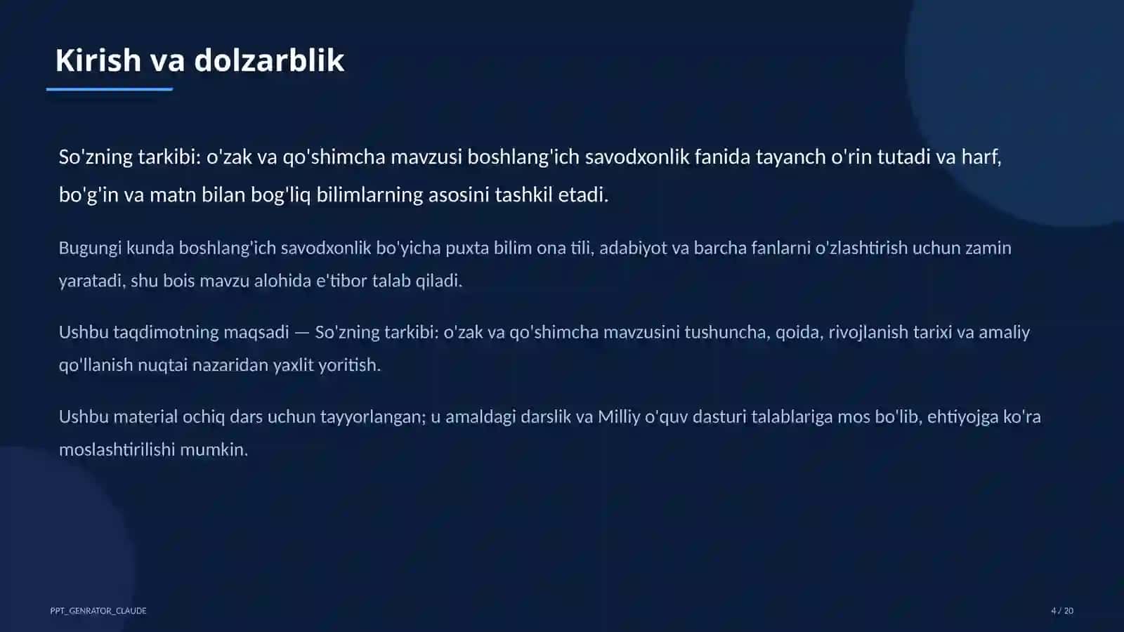 O'zak va qo'shimcha (3-sinf) 4