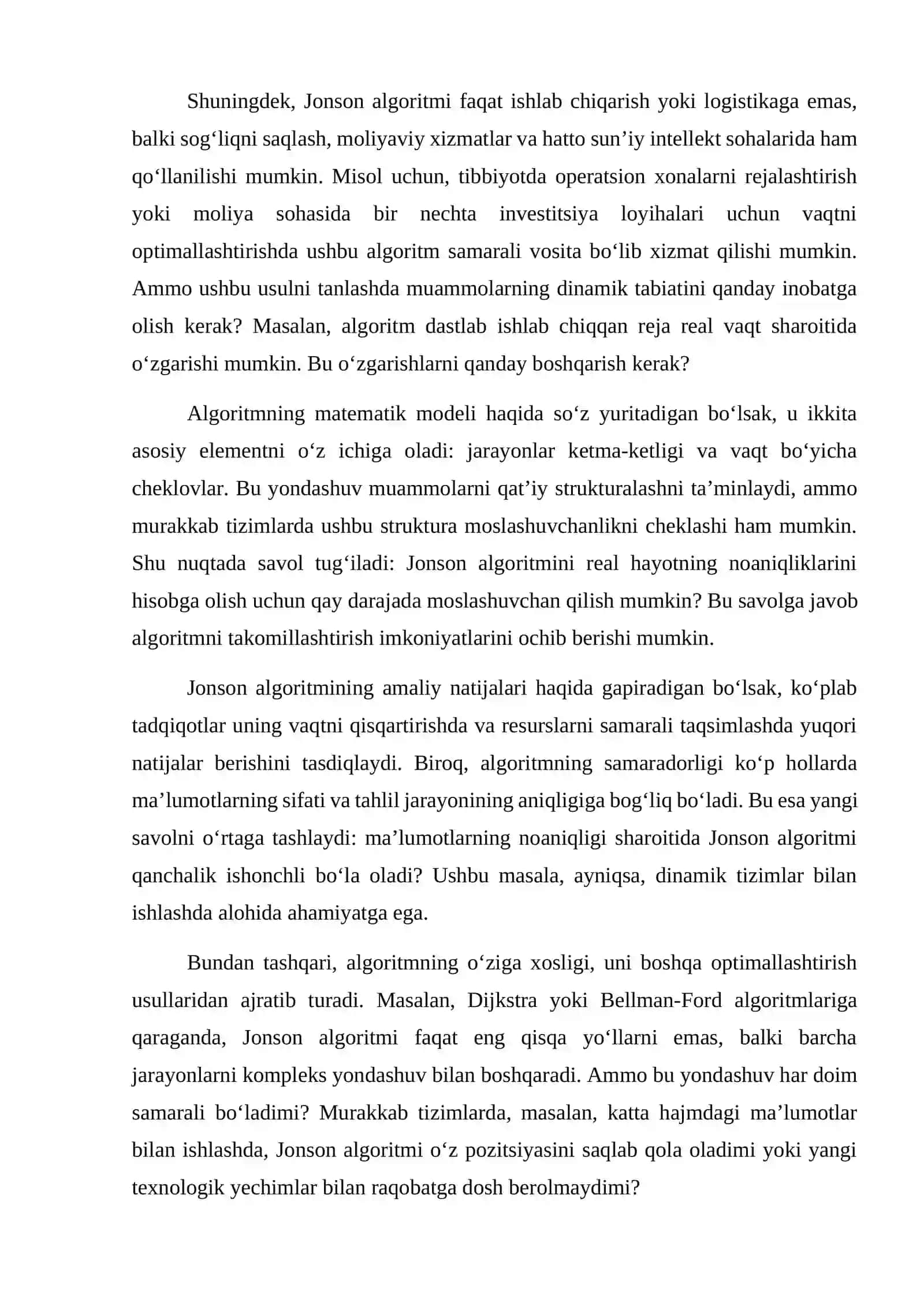 Jonson Algoritmi: Muammoni Minimal Vaqtda Hal qilish 4