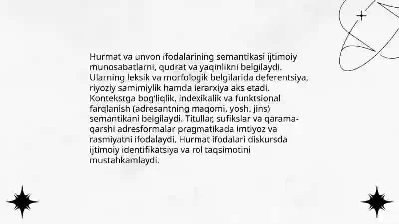 Iltifot va xushmuomalalik soʻzlarining semantik komponentlari 4