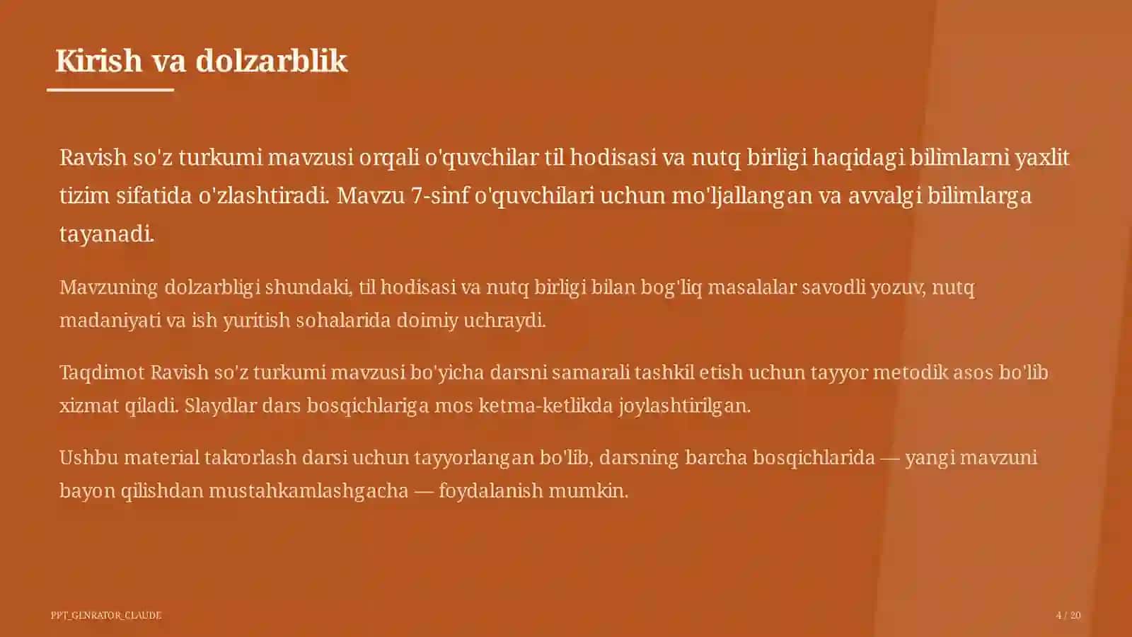 Ravish so'z turkumi (7-sinf) 4