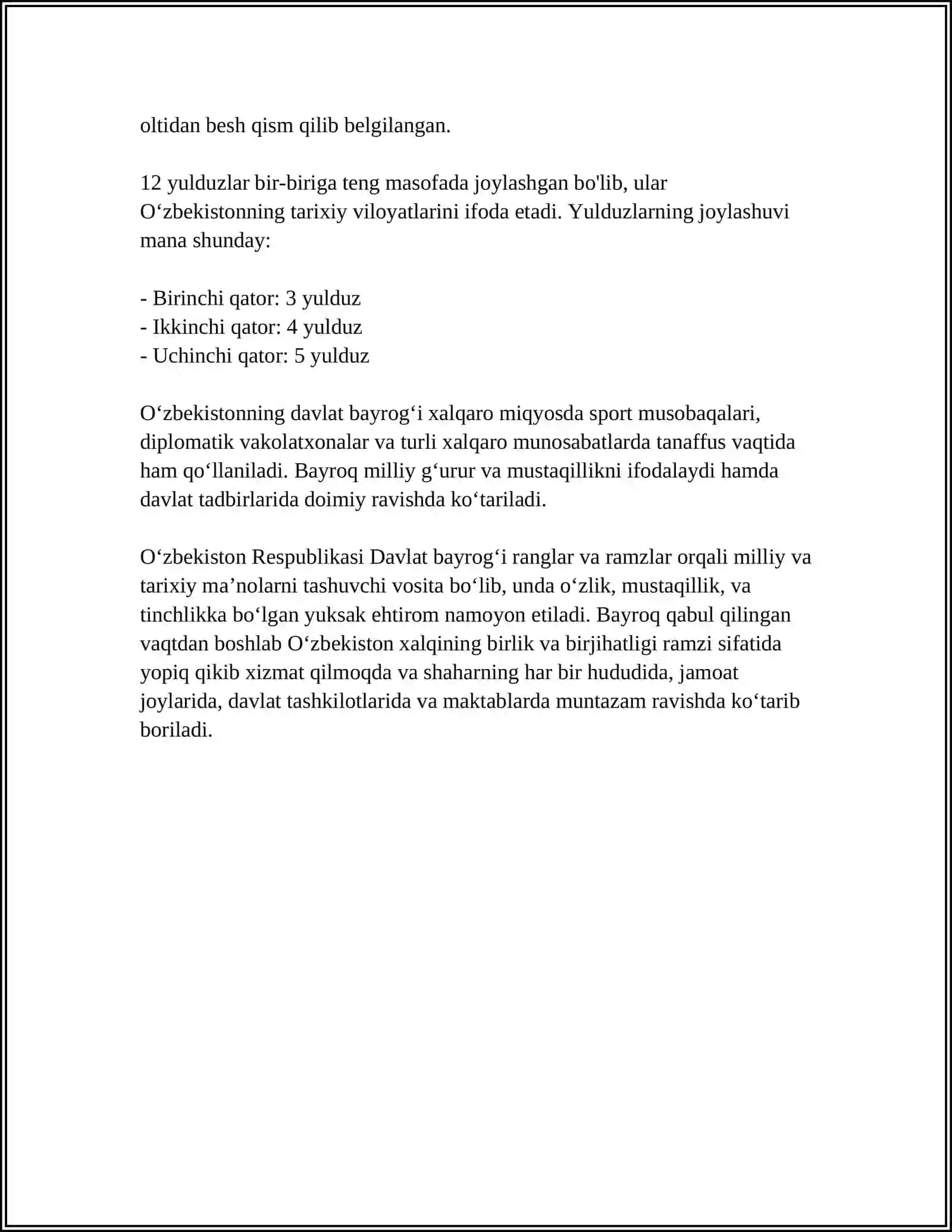 O'ZBEKISTON RESPUBLIKASI DAVLAT RAMZLARI 4