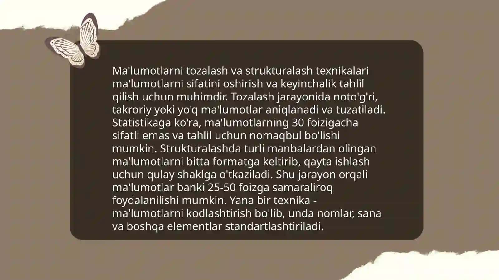 Ma'lumotlarni to'plash va tayyorlash usullari 4