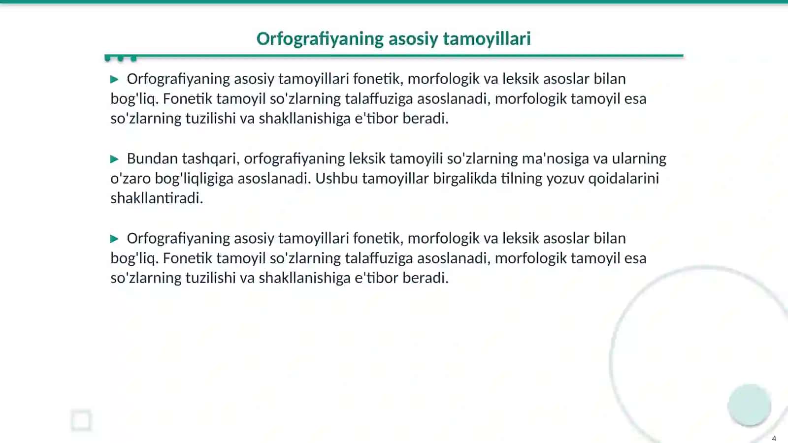 Orfografiya va uning tamoyillari 4