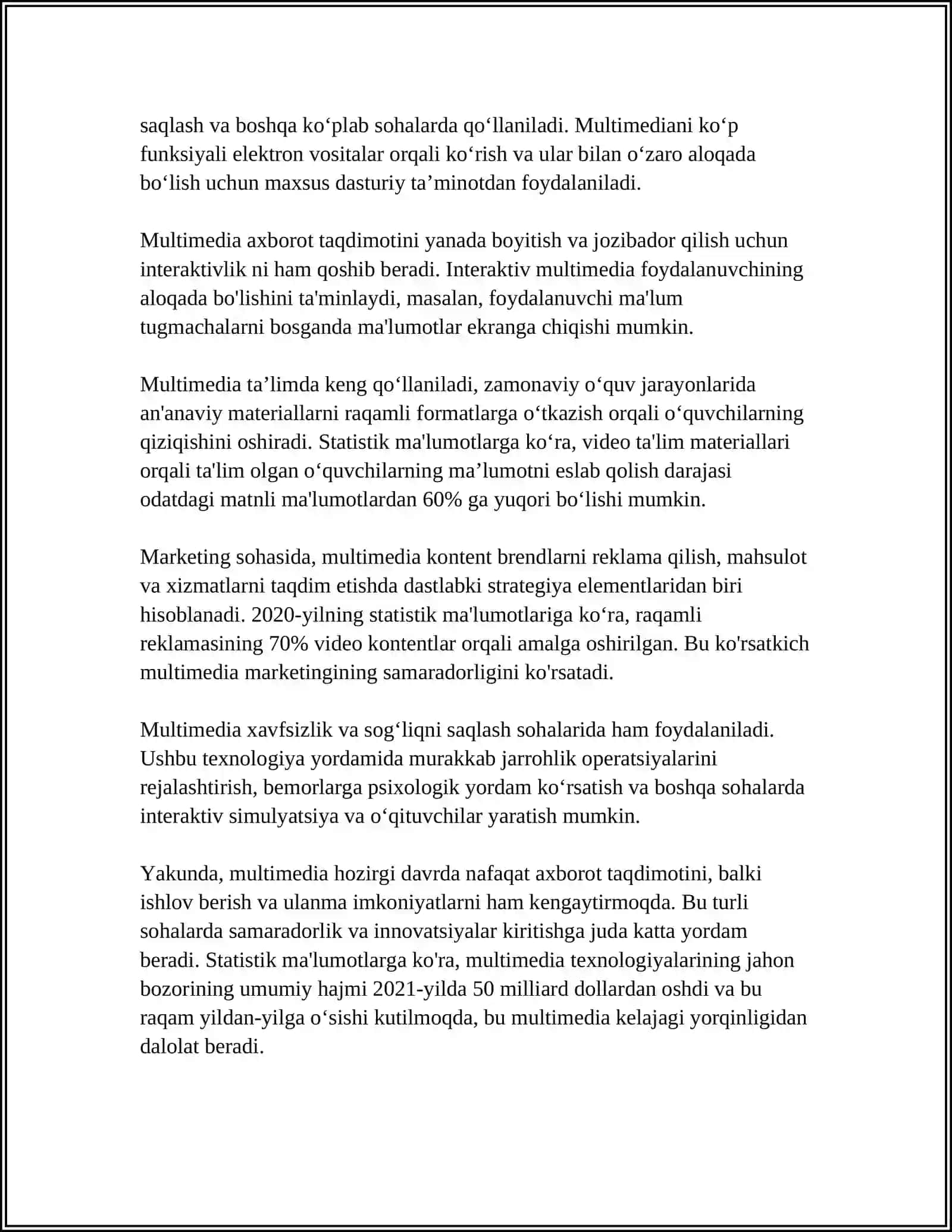 MULTIMEDIA HAQIDA TUSHUNCHALAR 4