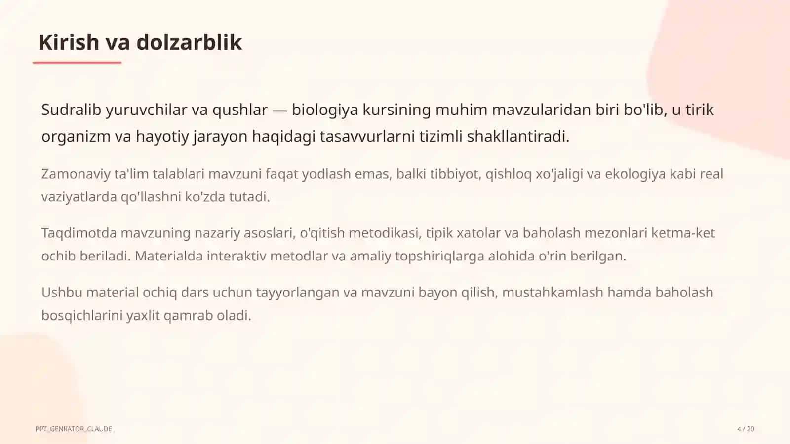 Sudralib yuruvchilar va qushlar (7-sinf) 4