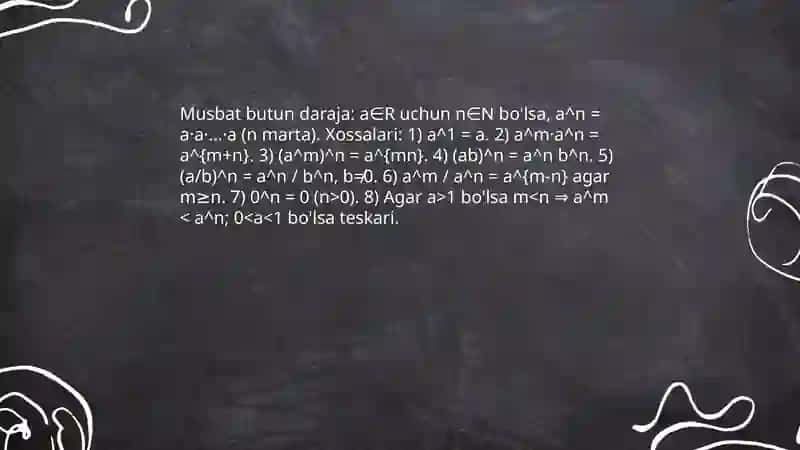 Daraja va uning hossalari 4