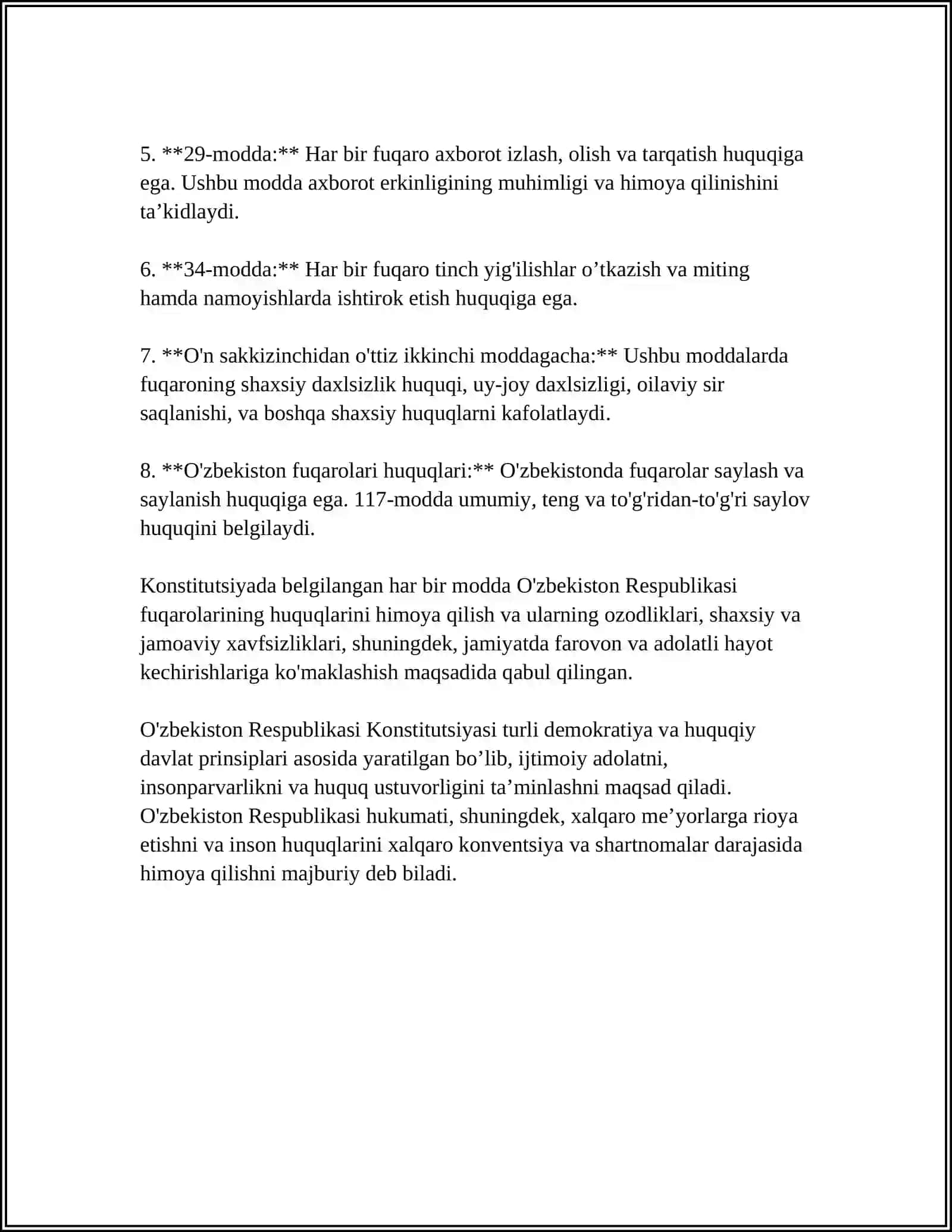 FUQAROLARNING SHAXSIY HUQUQ VA ERKINLIKLARI 4