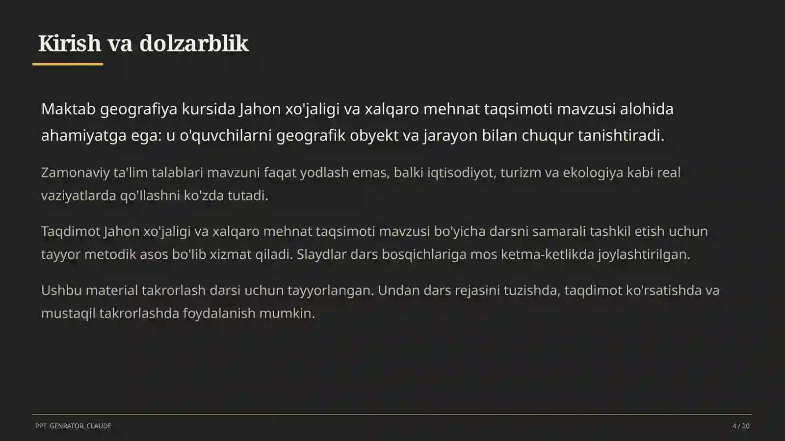 Jahon xo'jaligi va xalqaro mehnat taqsimoti (10-sinf) 4