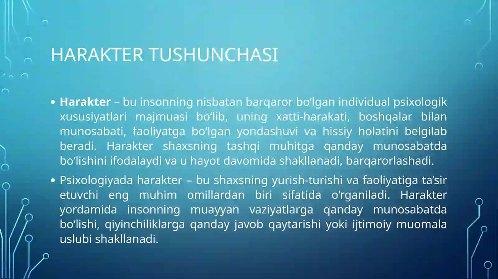 Harakter va shaxs 4