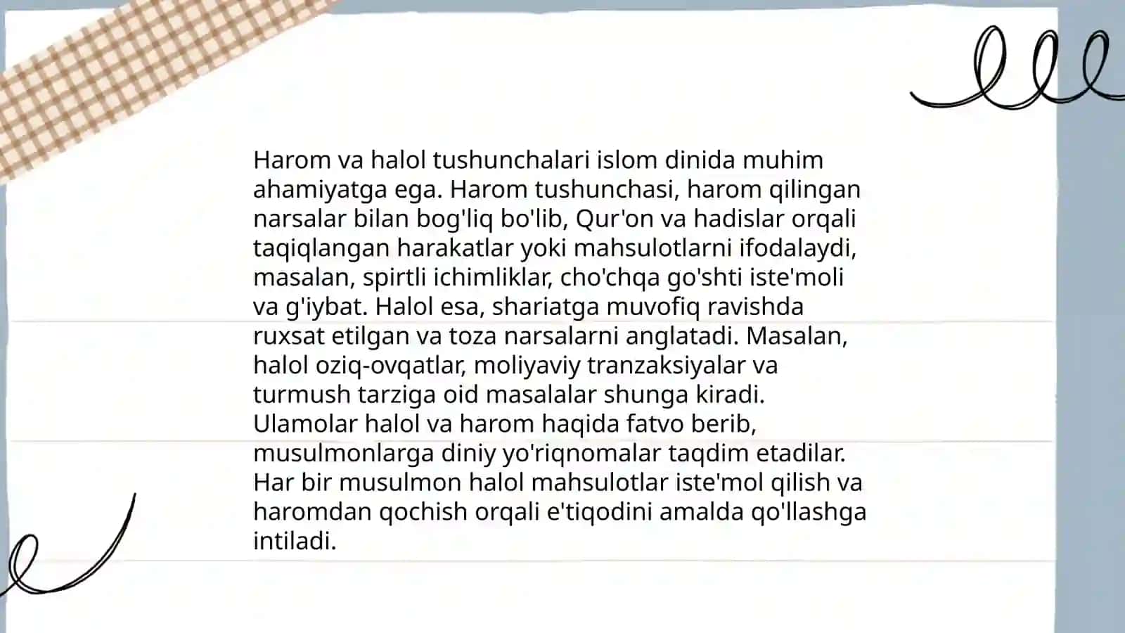 Tohir Malikning '' Halol nima-yu harom nima'' asari 4