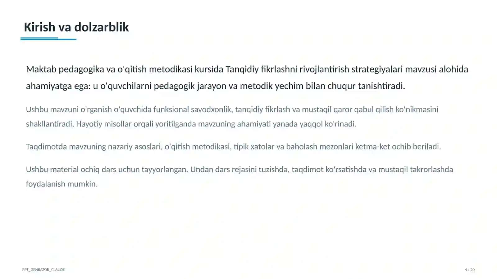 Tanqidiy fikrlashni rivojlantirish strategiyalari 4