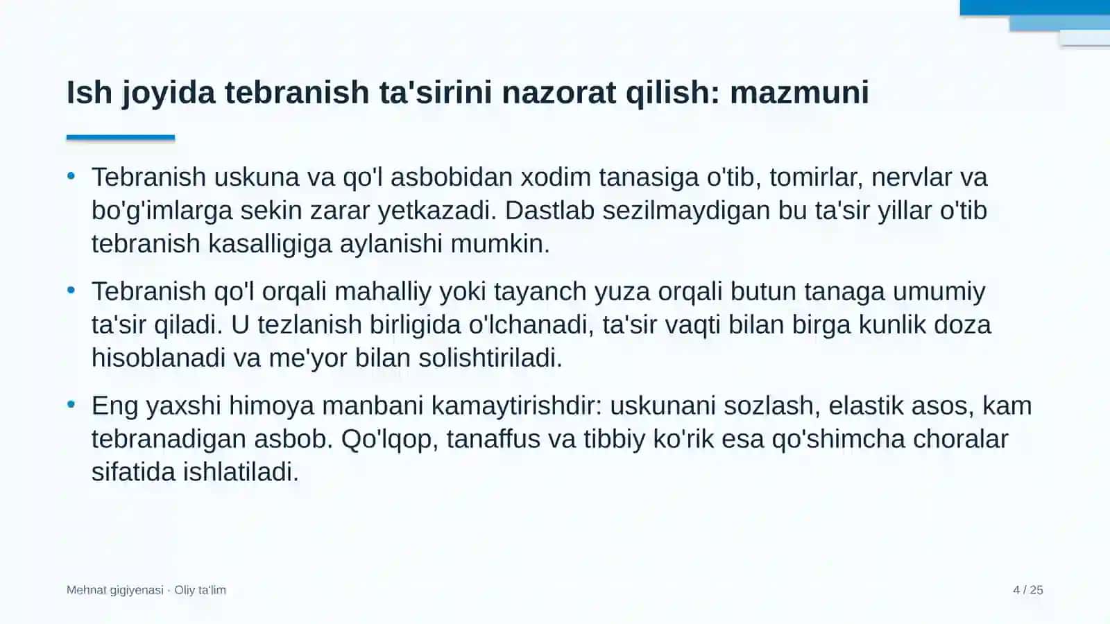 gaz transporti tizimida ish joyida tebranish ta'sirini nazorat qilish 9796 4