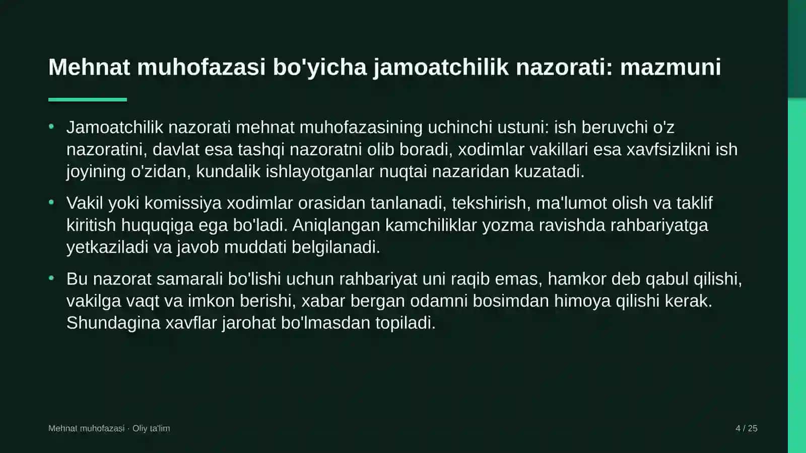 yo'l qurilishida mehnat muhofazasi bo'yicha jamoatchilik nazorati 5275 4