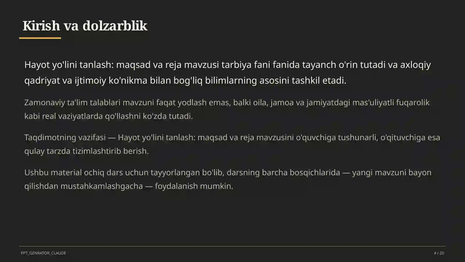 Hayot yo'lini tanlash: maqsad va reja (11-sinf) 4