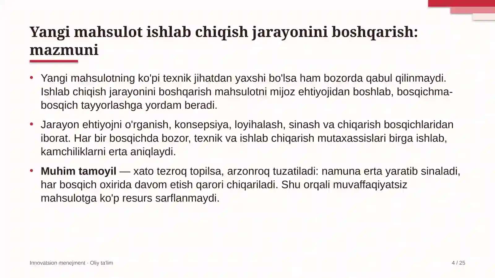Kompyuter klublarida yangi mahsulotlarni ishlab chiqish jarayonini boshqarish 4