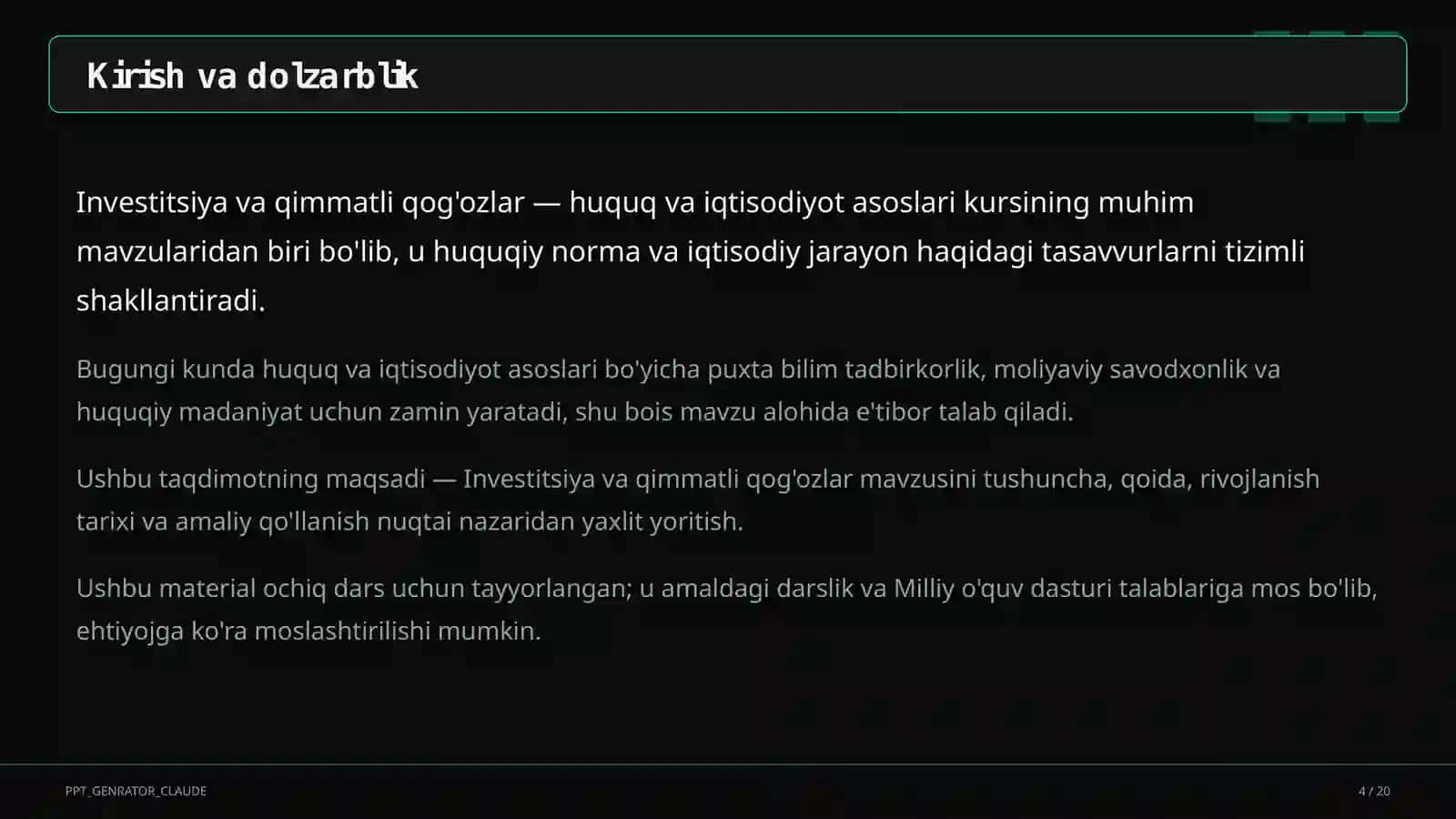 Huquq va iqtisodiyot asoslari (9–11) 4