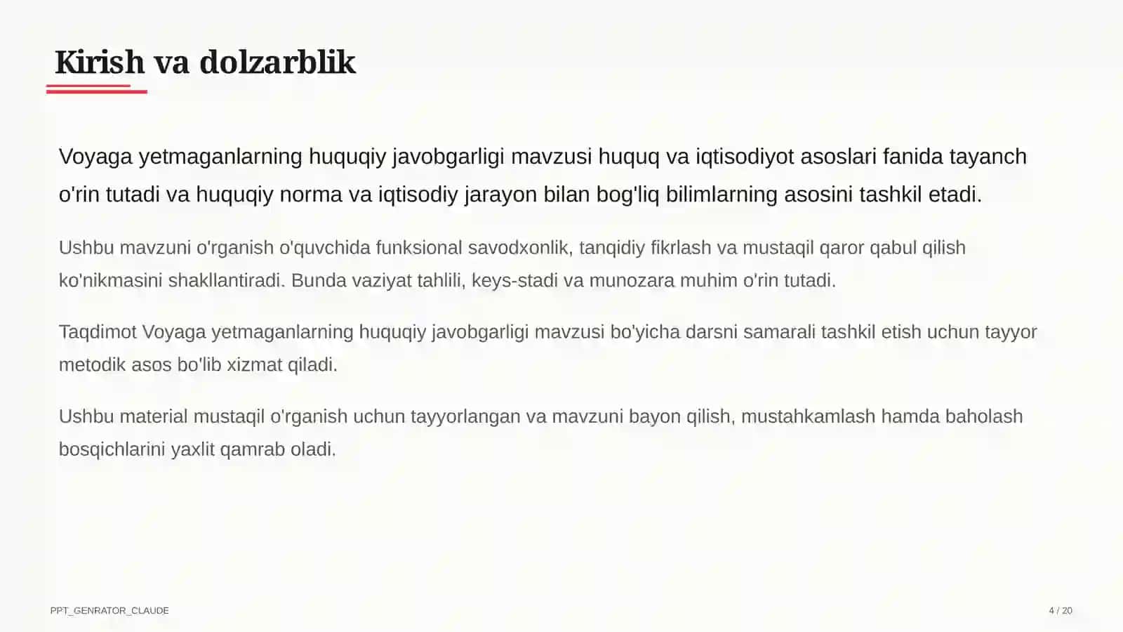 Voyaga yetmaganlarning huquqiy javobgarligi (9-sinf) 4