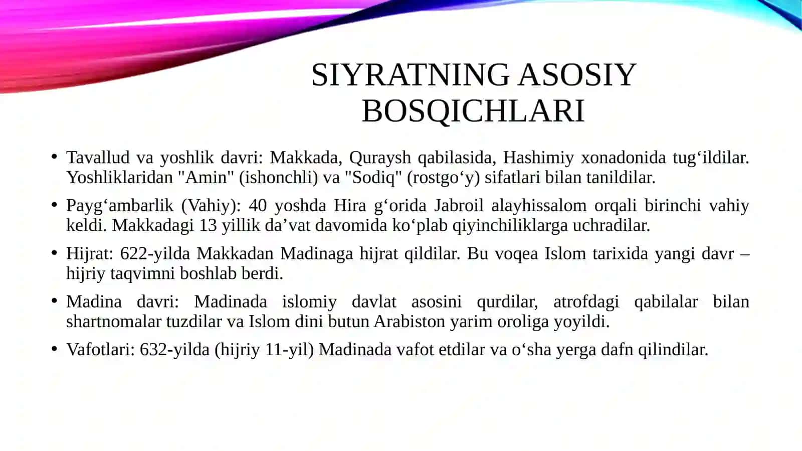 Muhammad Sallollohu Alayhi vasallamning hayoti (siyratlari) 4