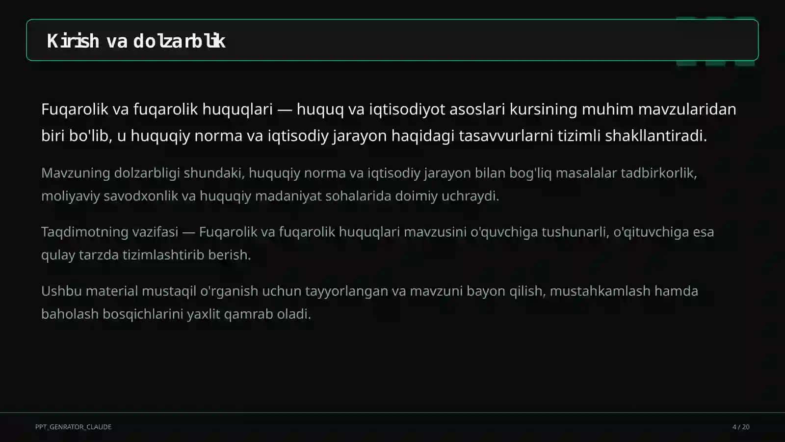 Fuqarolik va fuqarolik huquqlari (9-sinf) 4