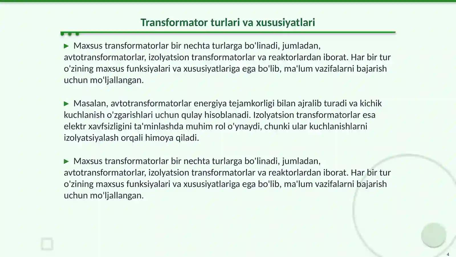 Maxsus transformatorlar 4