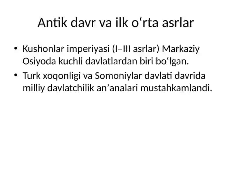 Uzbekiston davlatchiligining shakllanishi 4