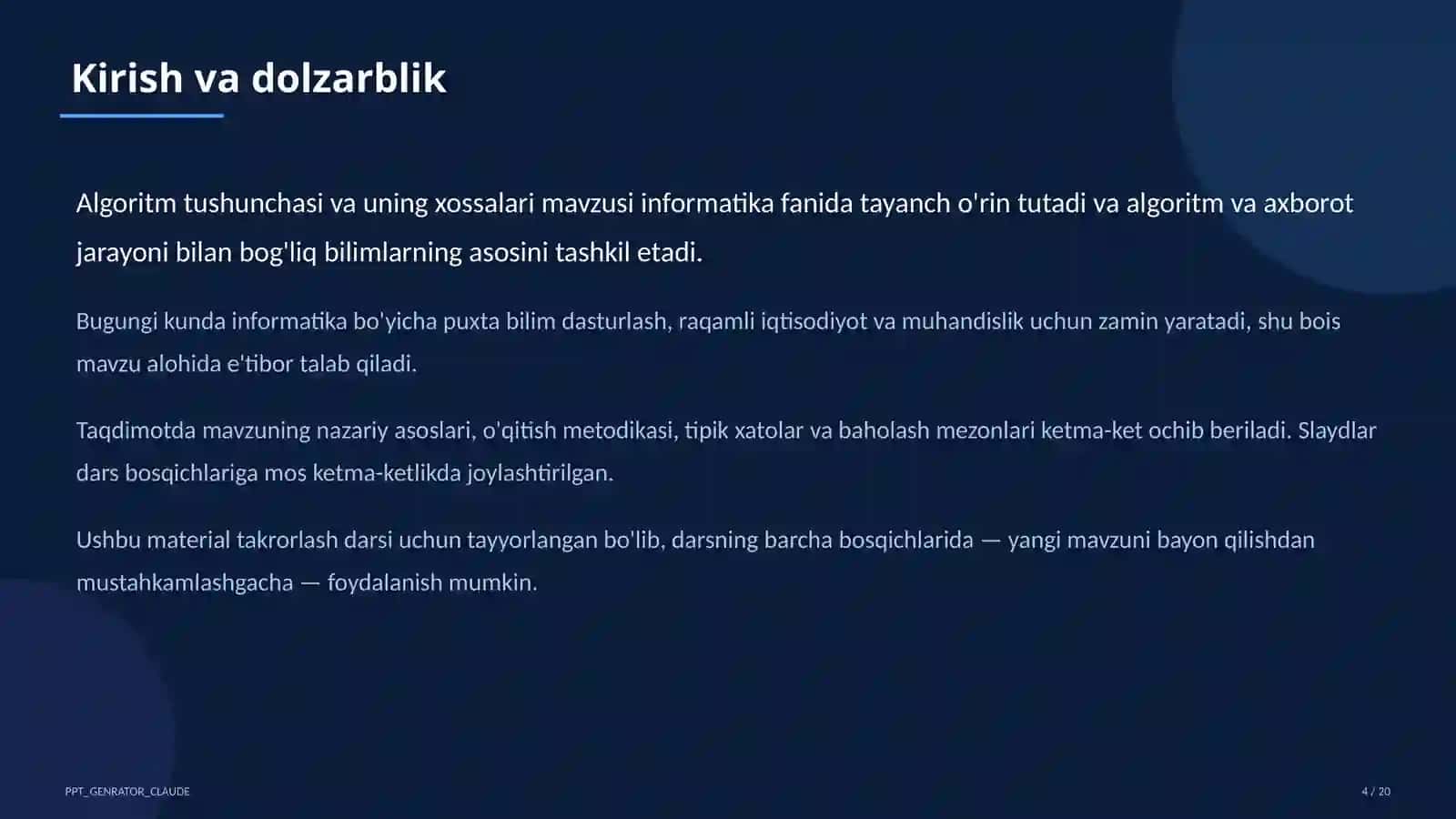 Algoritm tushunchasi va uning xossalari (6-sinf) 4