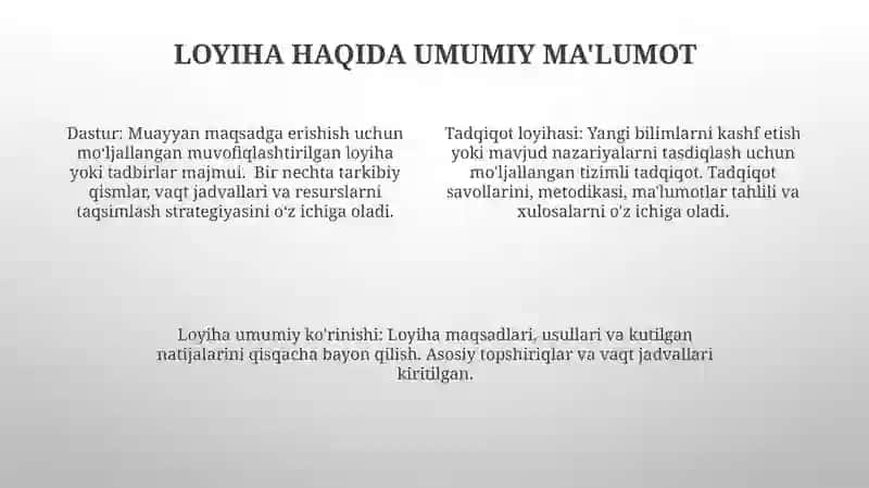 Tаdqiqоt lоyihаsi vа dаsturi 4