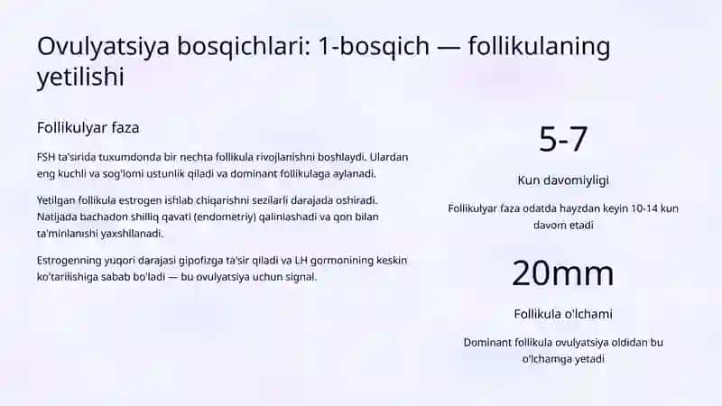 Ovulyatsiya jarayoni: gormonal boshqaruv va bosqichlari 4