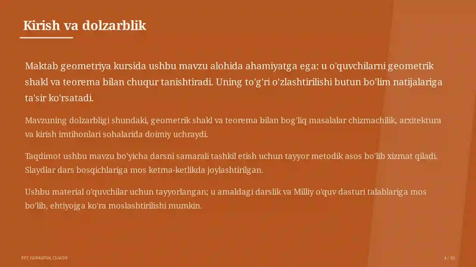 Harakatlar: simmetriya, burish, parallel ko'chirish (9-sinf) 4