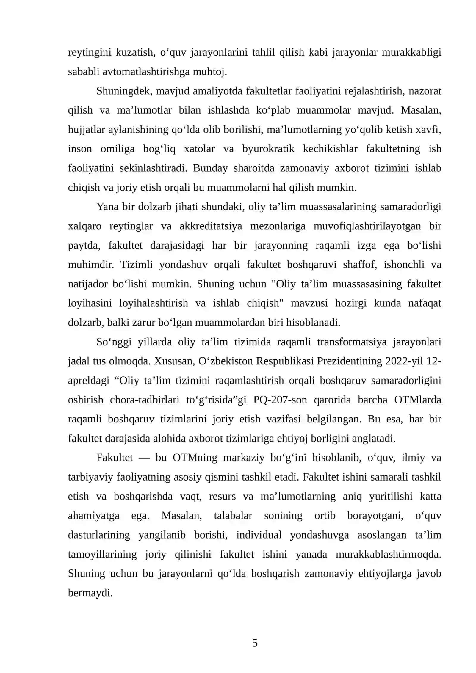 OLIY TA’LIMDA FAKULTETLAR FAOLIYATI VA RAQAMLI TIZIMLAR ASOSLARI 4