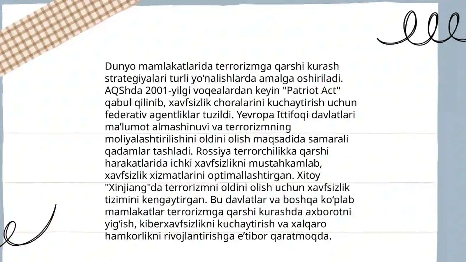 Dunyo hamjamiyatining ekstremizm va terrorizmga qarshi kurashi tajribasi 4