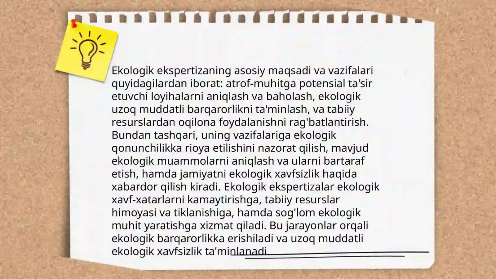 Ekologik ekspertiza qonun hujjatlar,ekologik ekspertiza maqsadlari 4