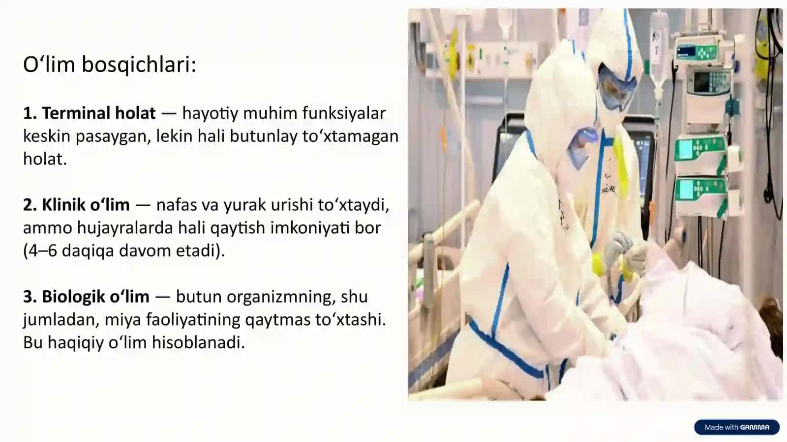 Oʻlim — hayotning yakunlanishi va organizm faoliyatining toʻxtashi sifatida insoniyat tarixidan buyo 4
