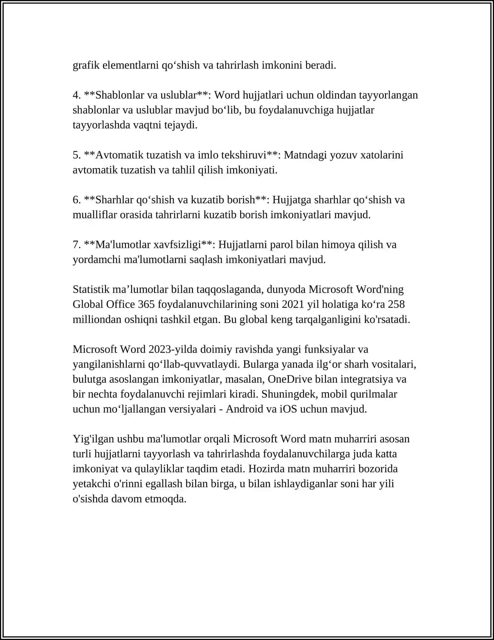 MICROSOFT OFFICE AMALIY DASTURLAR PAKETI 4