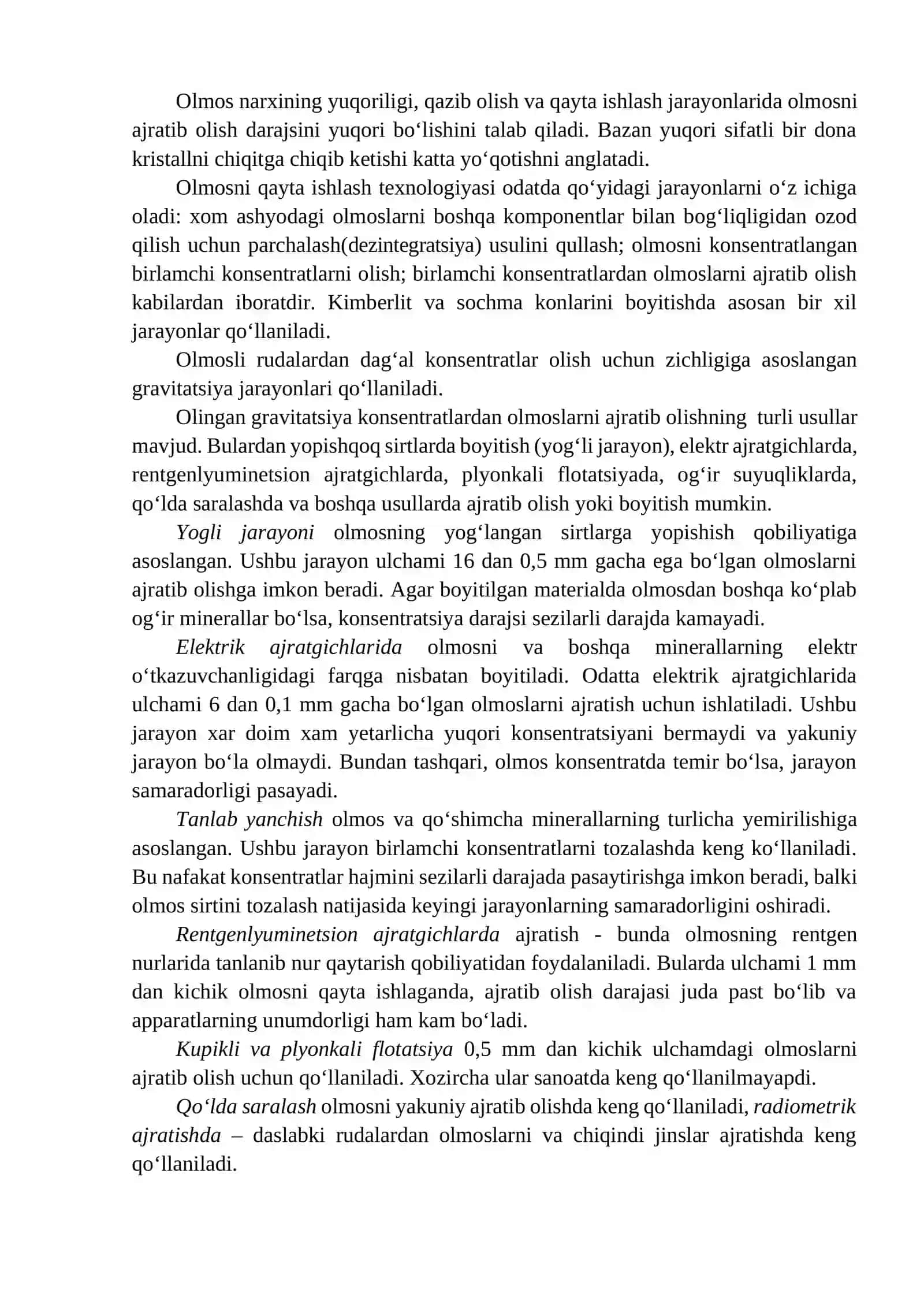Olmosli rudalarni boyitish texnologiyasi 4