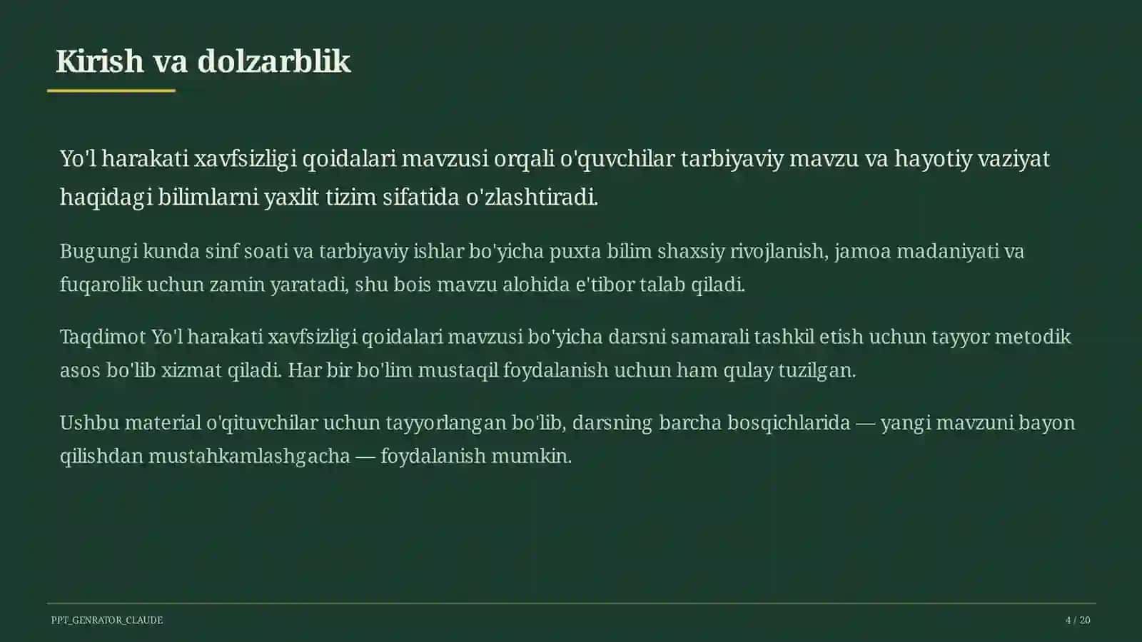 Yo'l harakati xavfsizligi qoidalari 4