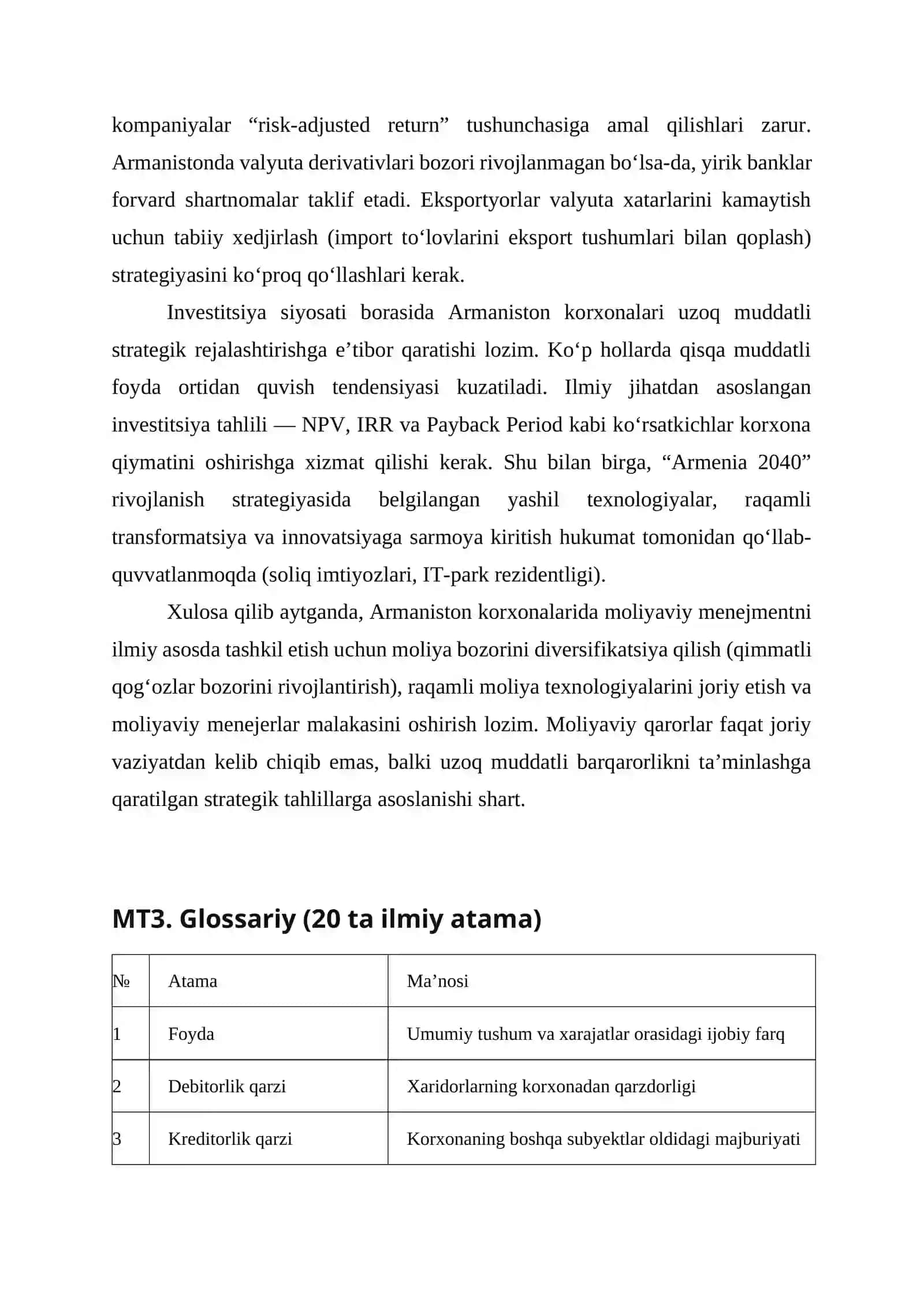 Armaniston davlatida faoliyat yurituvchi korxonalar moliyaviy menejmenti 4