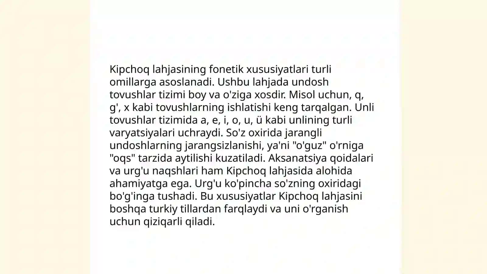 Qipchoq lahjasi. O'g'uz lahjasi 4