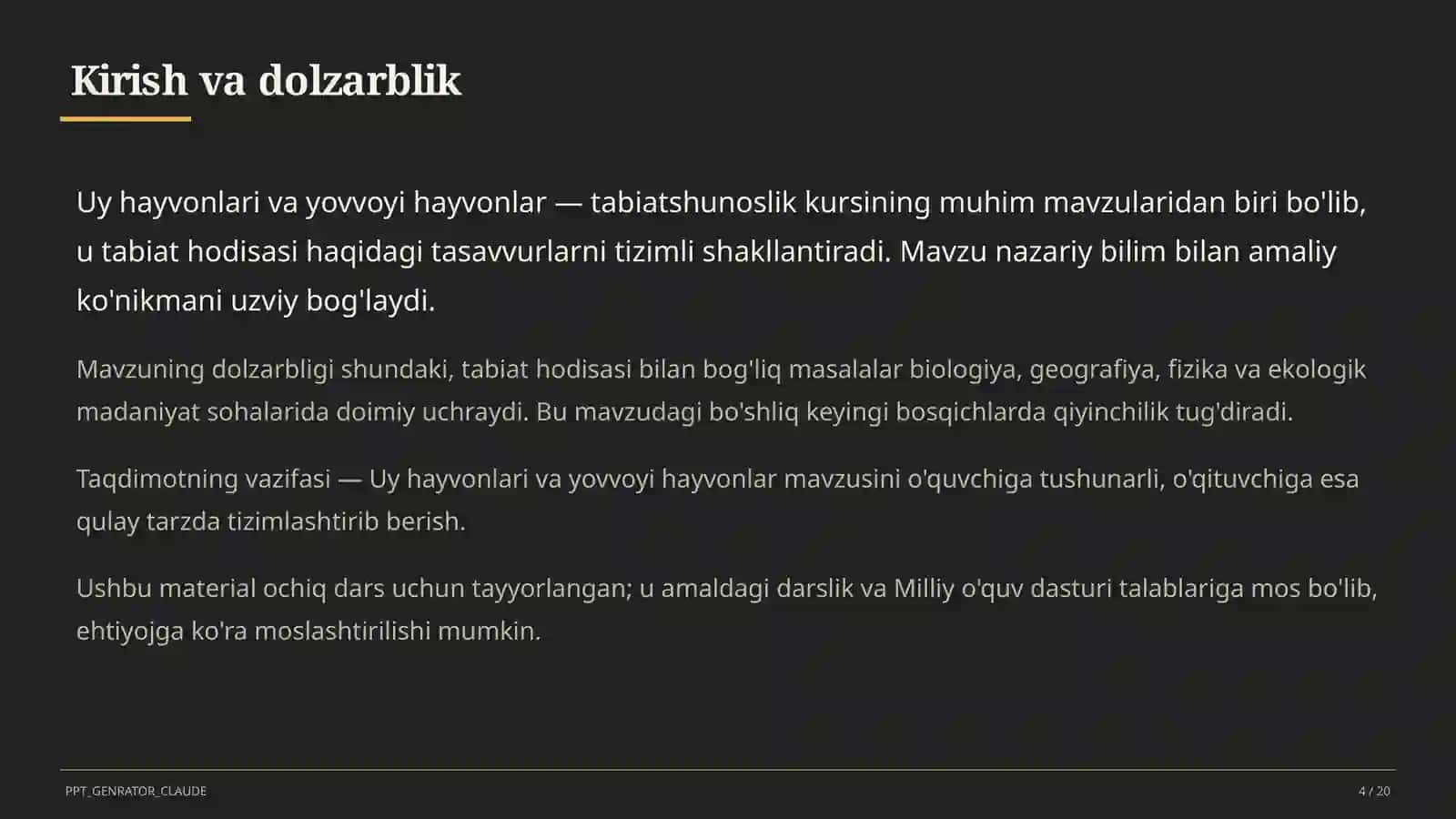 Uy hayvonlari va yovvoyi hayvonlar (1-sinf) 4