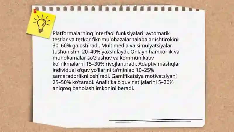 Oʻzbek tili fanidan online dars platformalarning samaradorligi 4