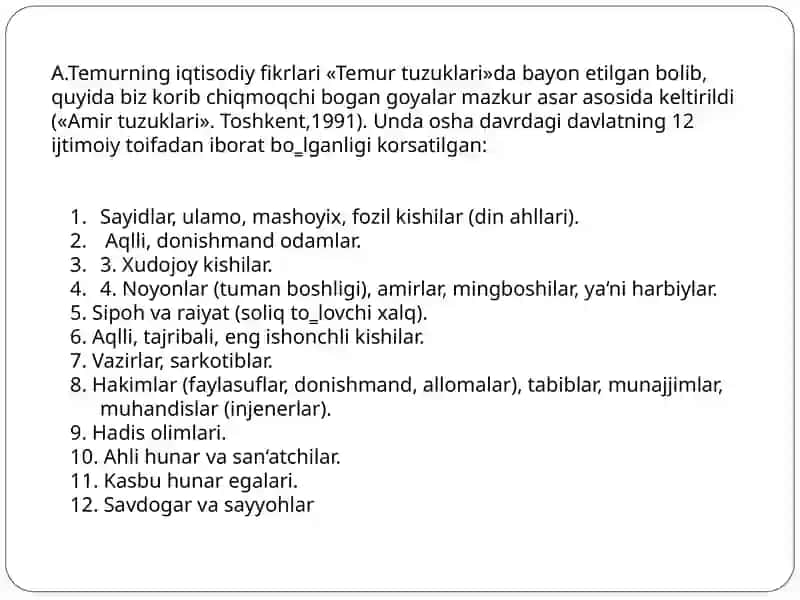 Amir Temur va Temuriylar Davridagi Iqtisodiy G‘oyalar va Iqtisodiy Siyosat 4