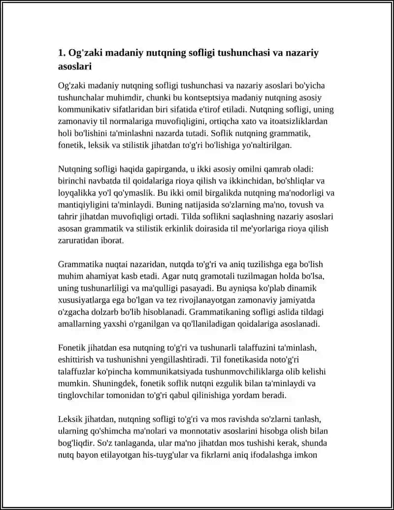 OG'ZAKI MADANIY NUTQNING ASOSIY KAMMUNIKATIV SIFATLARI:NUTQNING SOFLIGI, BOYLIGI, IFODALILIGA VOQEALANISHI TAHLILI 4