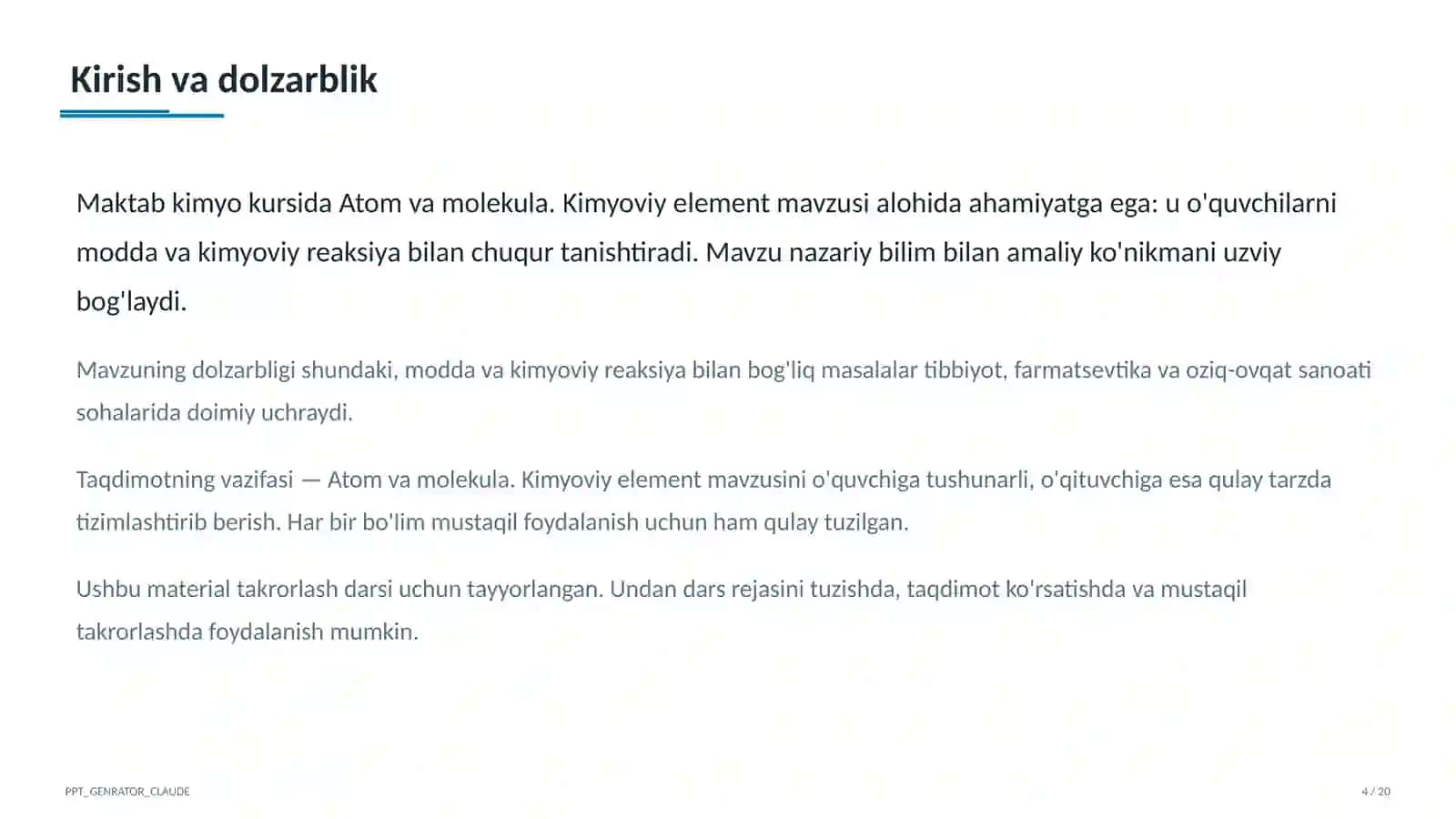 Atom va molekula. Kimyoviy element (7-sinf) 4