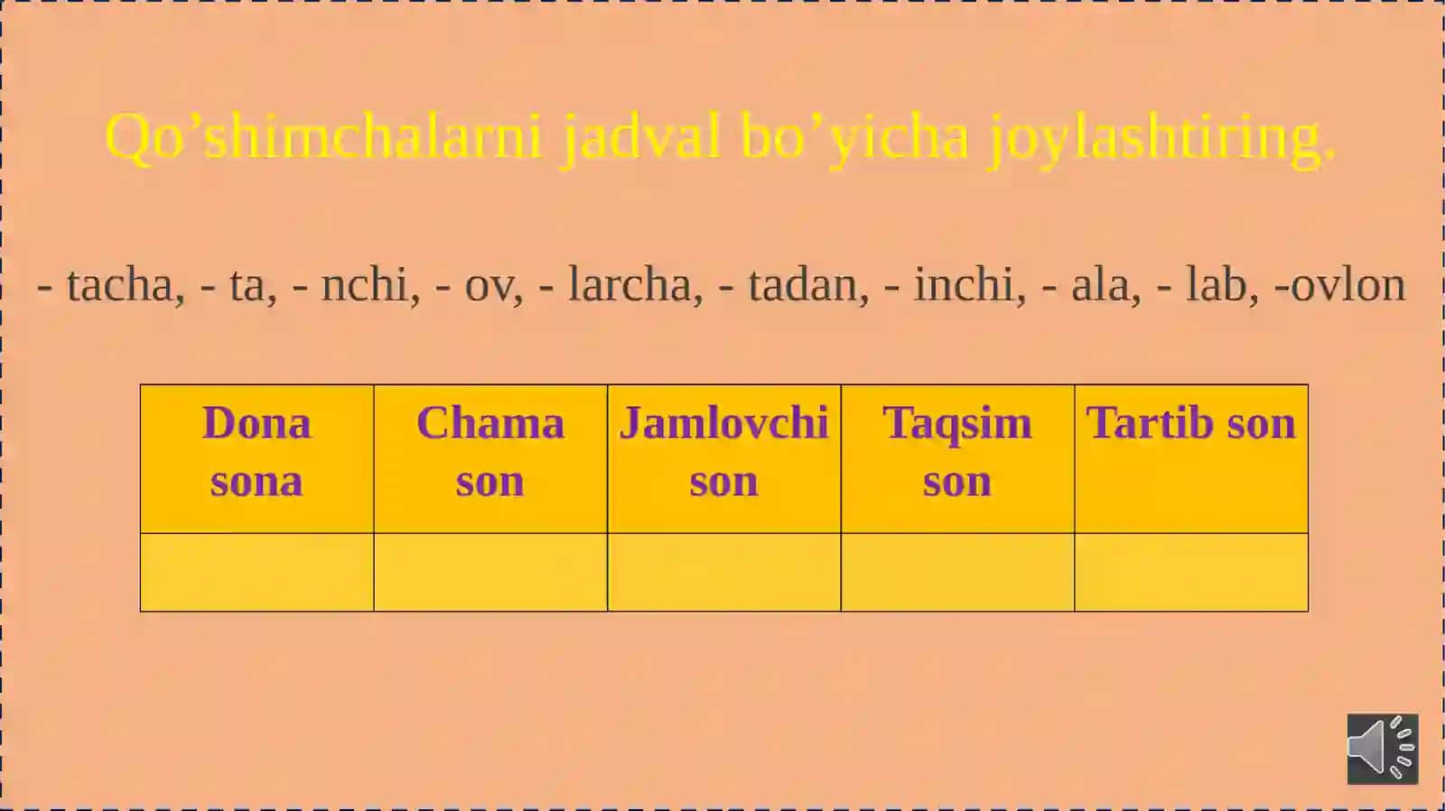 Son so’z turkumini mustahkamlash uchun qo’shimcha topshiriqlar 4