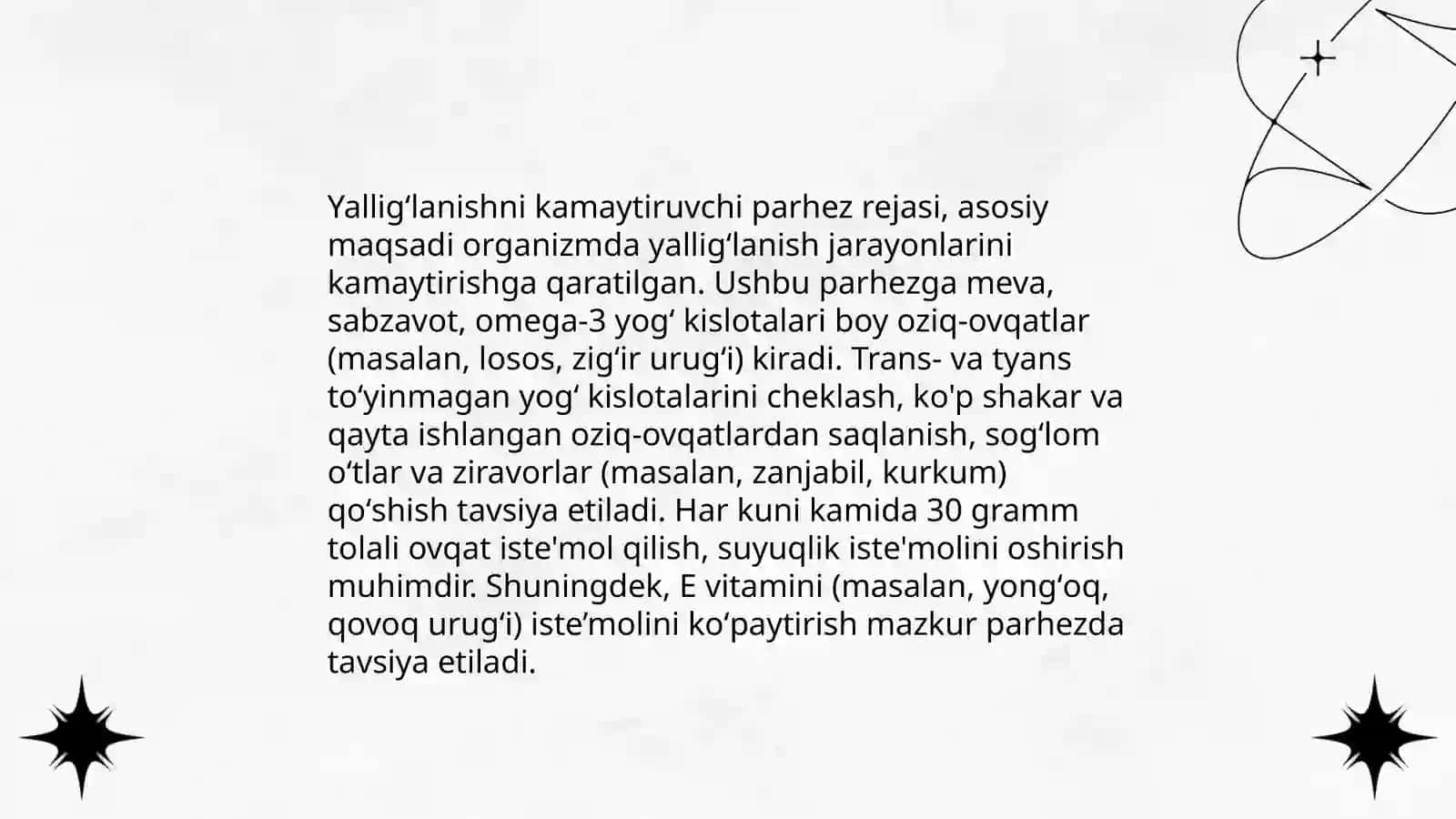 Oshqozon yalligʻlanishida parhez stollari 4