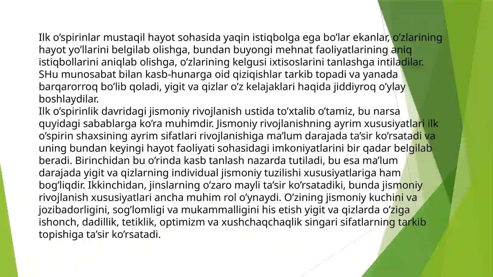 ILK O’SPIRINLIK, YOSHLIK DAVRIDA PSIXIK RIVOJLANISH XUSUSIYATLARI 4